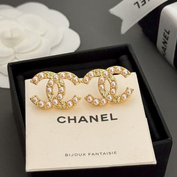 Chanel Pearl Stud Earrings - Picture 1 of 6